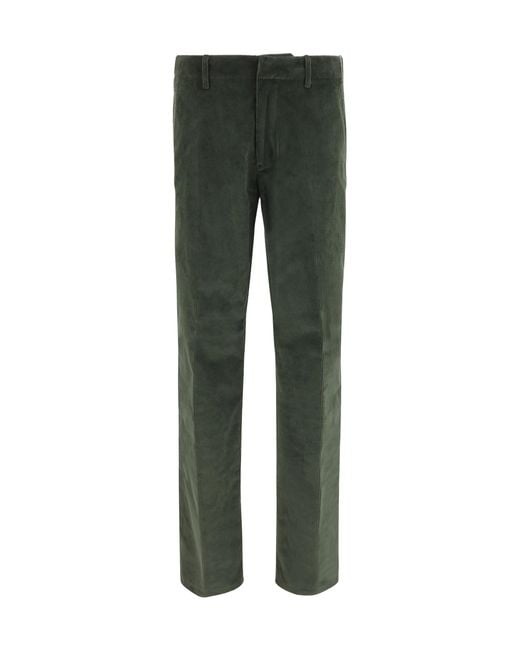 Etro Green Roma Stretch Cotton Corduroy Pants Cotton; Elastane for men