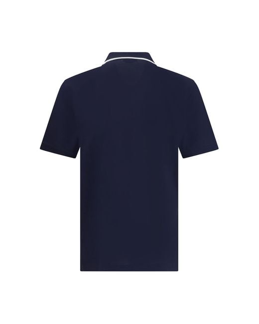 Ferragamo Blue Zip Polo Shirt for men