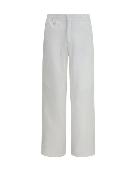 Laminar White Straight Leg Pants Tech Cotton Twill Cotton; Nylon for men