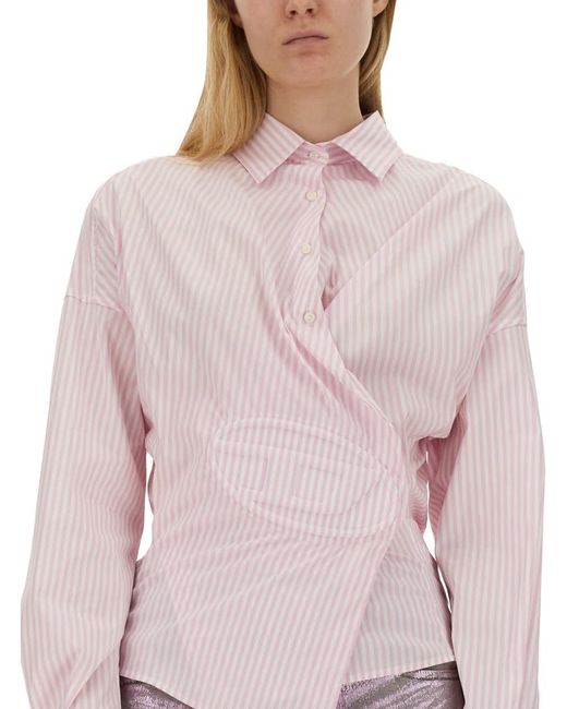DIESEL Pink Asymmetrical Shirt