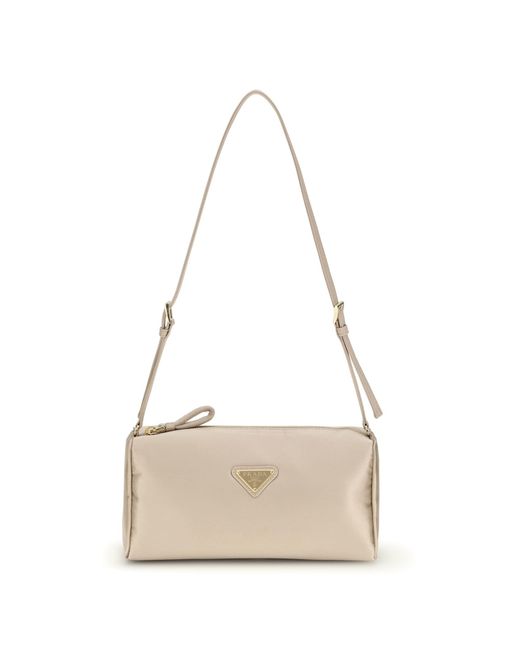 Prada Natural Satin Shoulder Bag