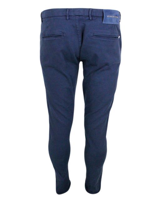 Sartoria Tramarossa Blue Luis Trousers With Chino Pockets for men