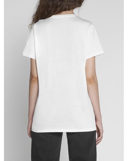 Moncler White Logo-Patch Cotton T-Shirt