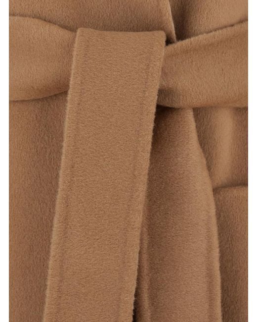 Max Mara Brown Coat Nodo Wool