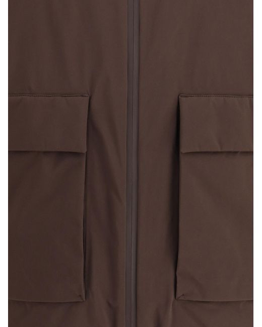 Herno Brown Hooded Down Jacket for men