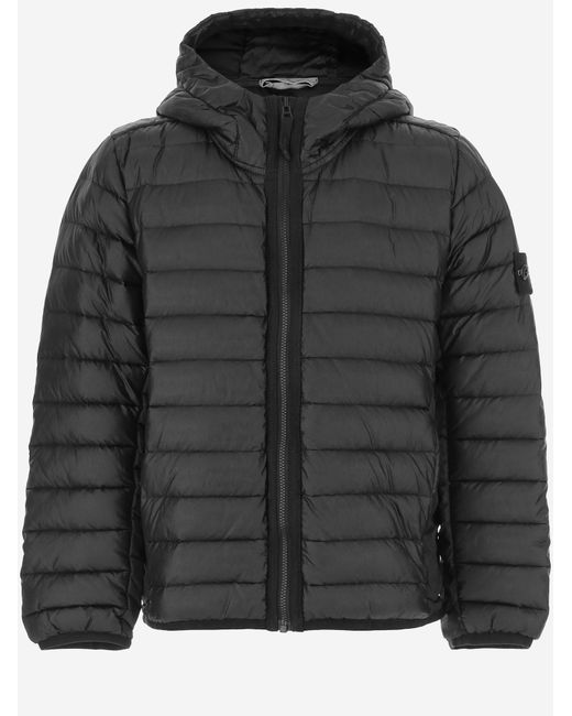 Stone Island Black Down Jacket Padded Nylon Polyamide for men