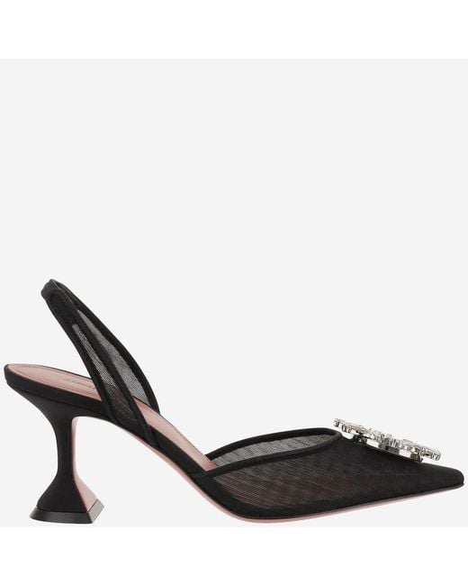 AMINA MUADDI Black Begum Mesh Slingbacks