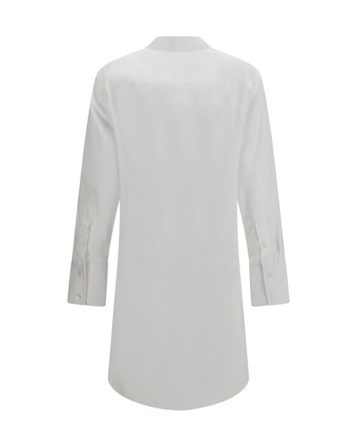 Maison Margiela White Raw-Edge Cotton Mini Dress