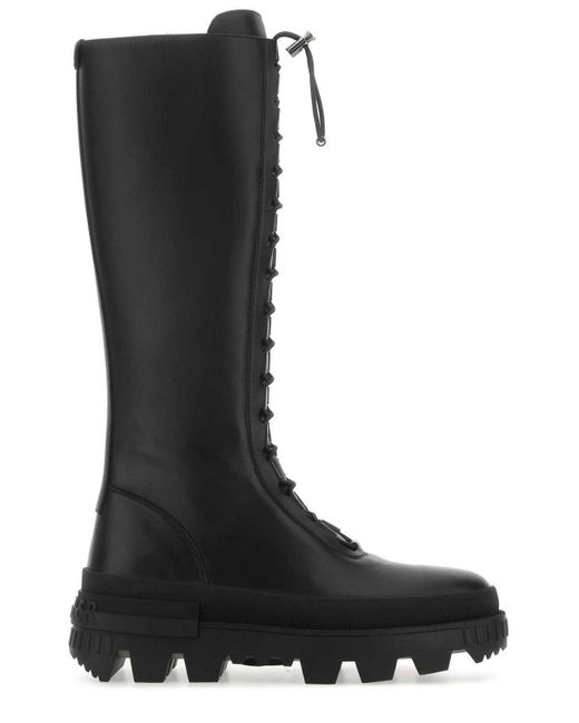 Moncler Black Elasticated Calf-Length Boots
