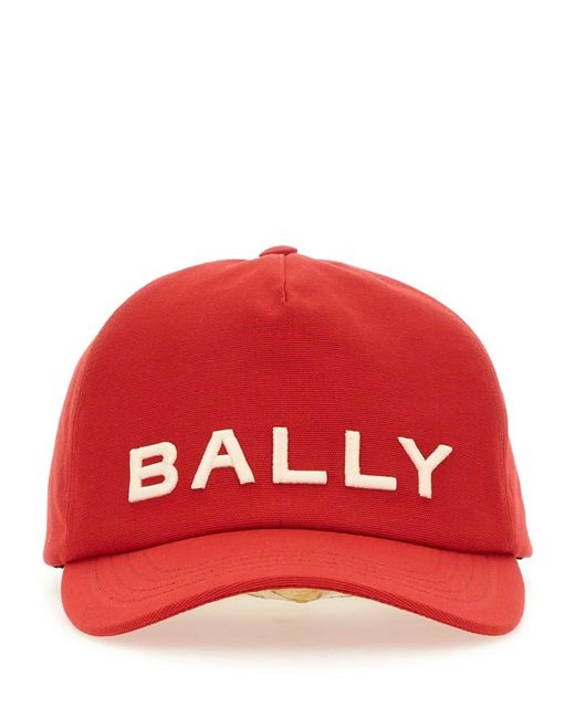 Bally Red Baseball Hat With Logo for men