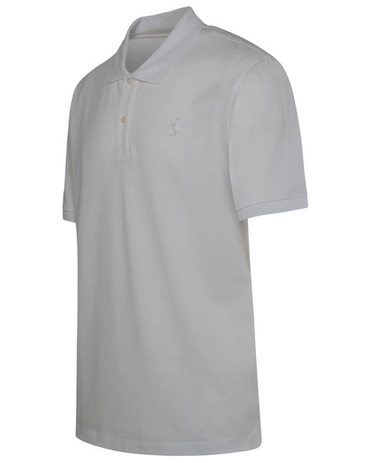Ferrari Gray Cotton Blend Polo Shirt for men
