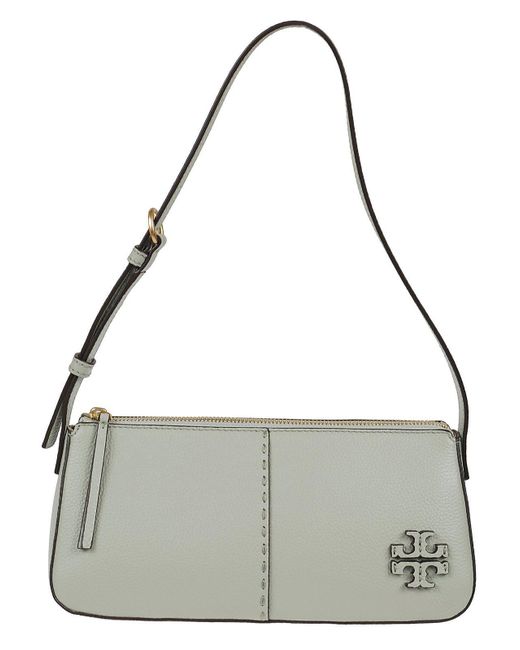 Tory Burch Leather Mcgraw Wedge Zipped Shoulder Bag in Metallic Lyst