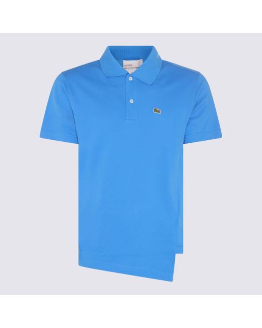 Comme des Garçons Blue Cotton Asymmetric Polo Shirt for men