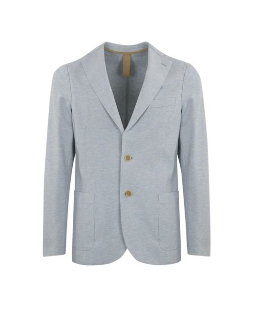 Eleventy Blue Single-Breasted Cotton Jacket for men