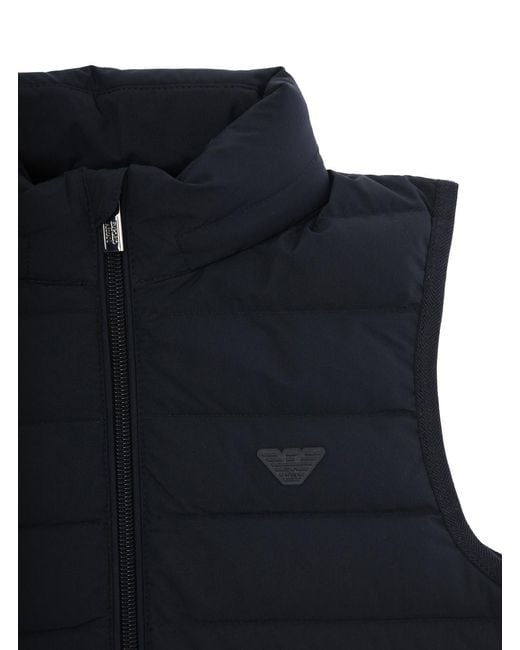 Emporio Armani Black Sleeveless Down Jacket For Boys Padded for men