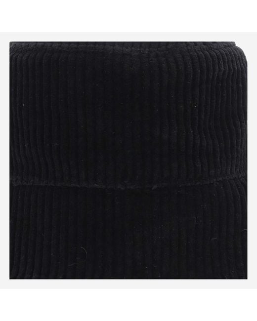 Jil Sander Black Bucket Hat Cotton Velvet