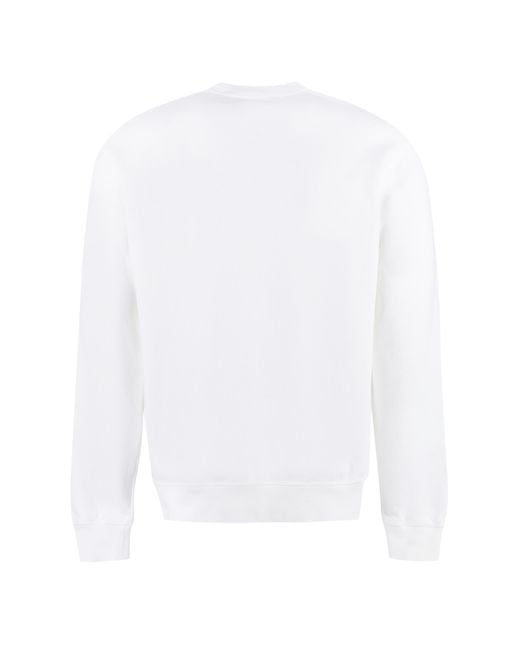 DSquared² White Cotton Sweatshirt Crew Neck Sweatshirts for men