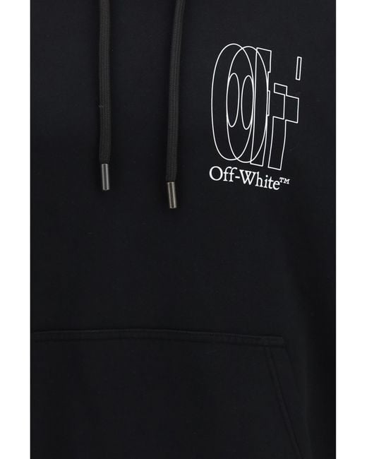 Off-White c/o Virgil Abloh Black Big Double Arrow Skate Hoodie Cotton Sweatshirts for men