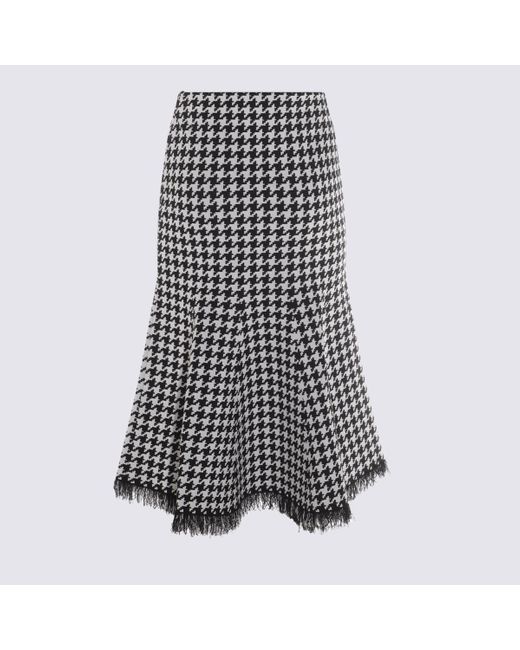 Alexander McQueen Black Patterned Skirt