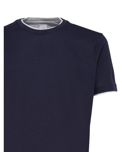 Eleventy Blue Crew Neck T-Shirt for men