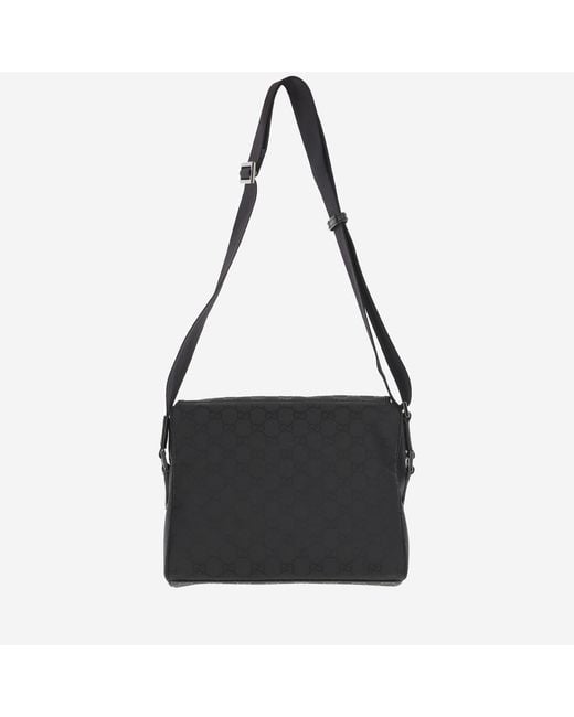 Gucci Black Gg Medium Shoulder Bag Polyamide for men