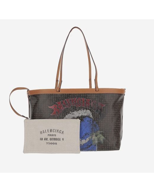 Balenciaga Multicolor Tote Bag Select Media Coated Canvas Cotton