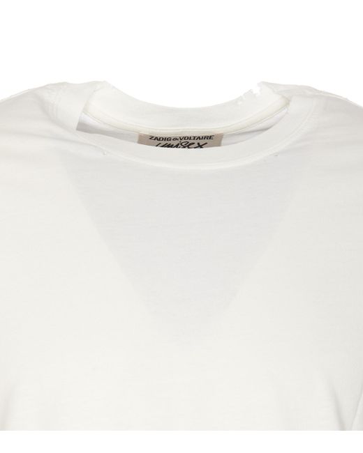 Zadig & Voltaire White Jimmy Destroy T-Shirt for men
