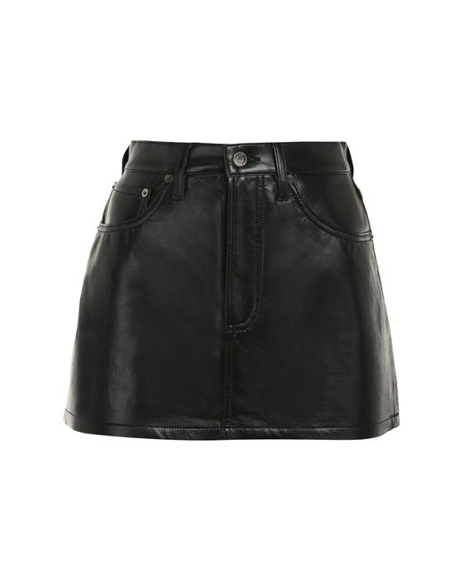 Agolde Faux Leather Mini Skirt in Black | Lyst