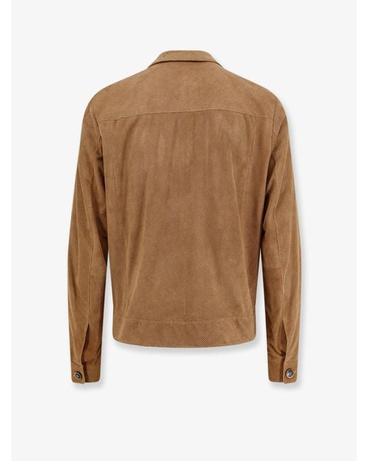 Boss Brown Jacket Merfo Suede for men