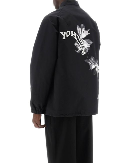 Y-3 Black Coach Jacket With Print And Patch for men