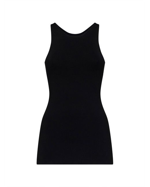 Totême Black Tank Top Compact Knit Viscose