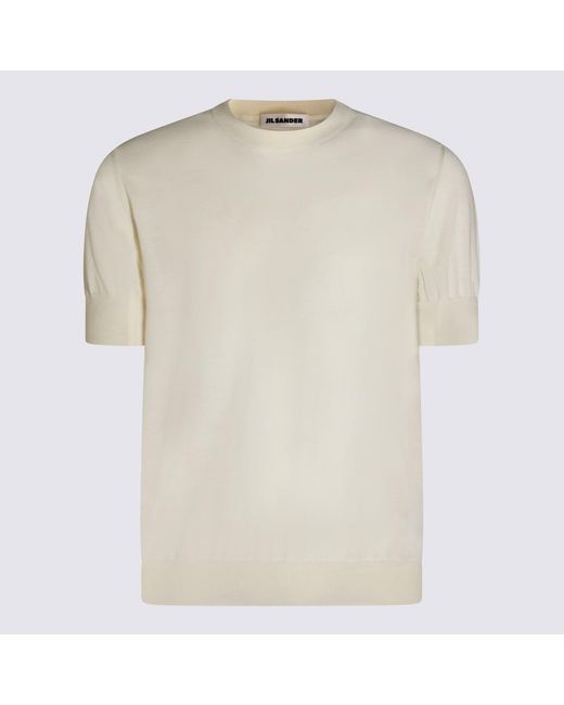 Jil Sander White Cotton T-Shirt for men