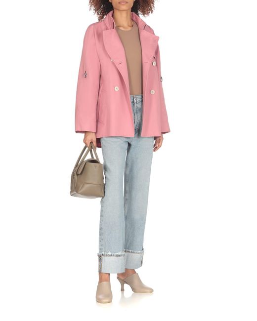Fay Pink Short Cotton Trench Coat