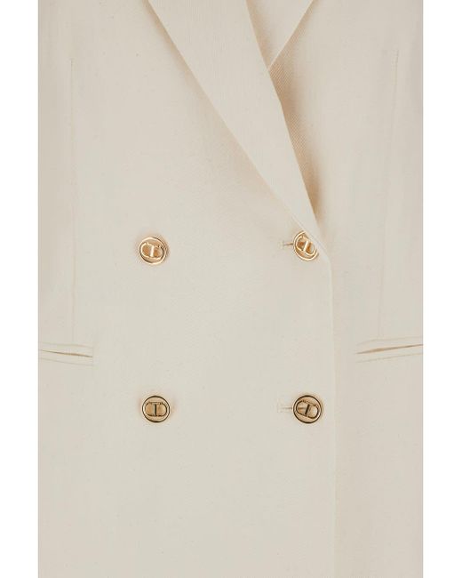 Twin Set White Double-Breasted Jacket With Buttons