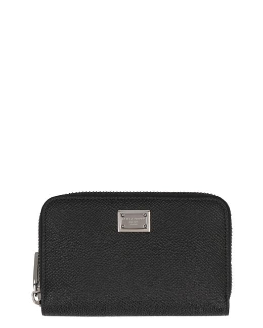 Dolce & Gabbana Black Leather Wallet Calf & Cardholders for men