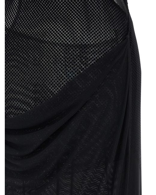 Jean Paul Gaultier Black Flocked Dress