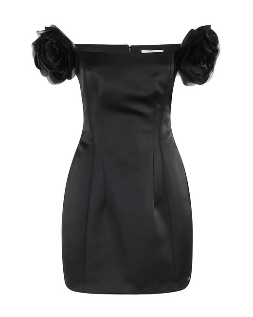 Elisabetta Franchi Black Mini Dress With Satin Finish
