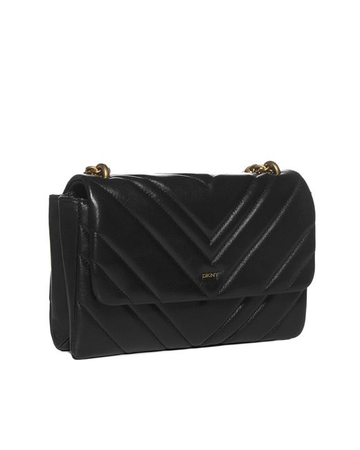 dkny black slina shoulder bolsa