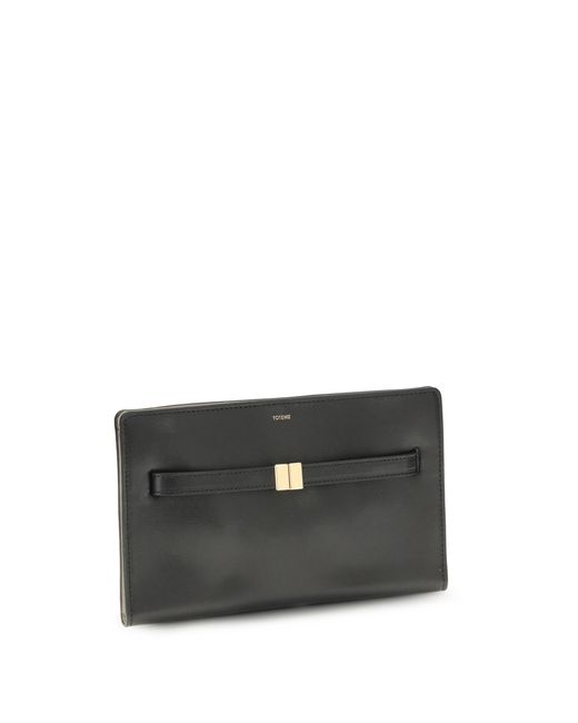 Totême Gray Belted Leather Crossbody Bag Cow Shoulder