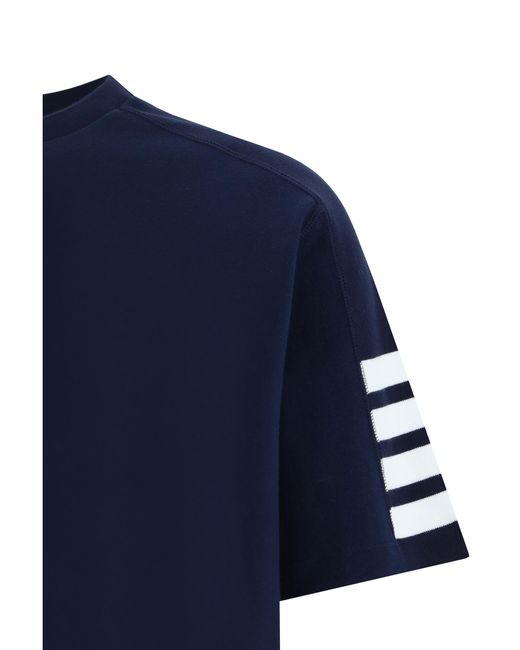 Thom Browne Blue T-Shirt Horizontal Bands for men