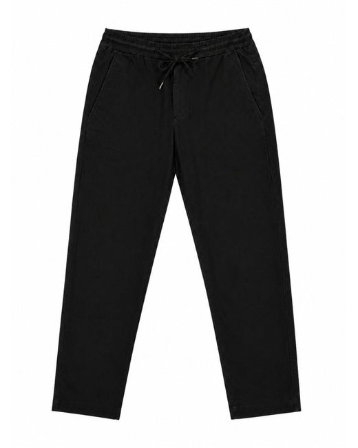Vilebrequin Black Stretch Cotton Satin Trousers With Drawstring Waist for men