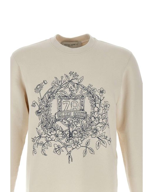 Golden Goose Deluxe Brand White Archibald Cotton Sweatshirt for men