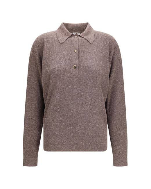 Calvin Klein Brown Long-Sleeve Sweater Silk