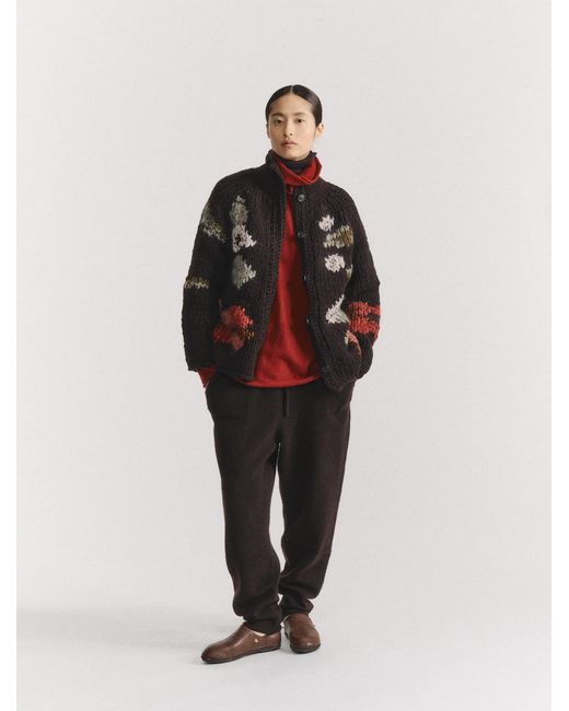 Casey Casey Red Flora Cardigan Sweater