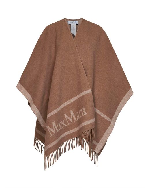 Max Mara Brown Poncho Hilde Wool Capes