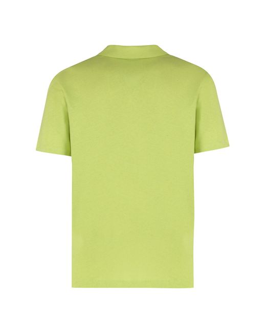 Boss Yellow Cotton-Linen Polo Shirt for men