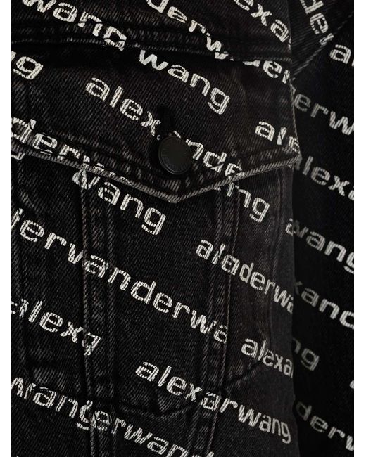 T By Alexander Wang Black Monogram Denim Jacket