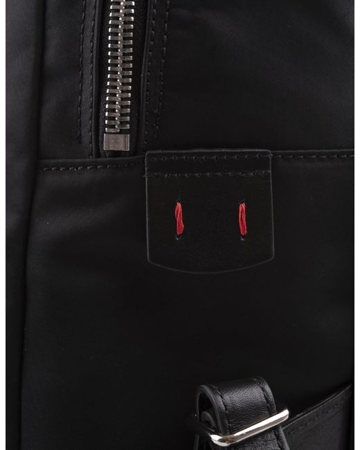 Kiton Black Nylon Backpack With Logo for men