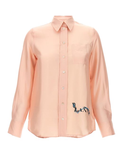 Lanvin Pink Logo Print Shirt