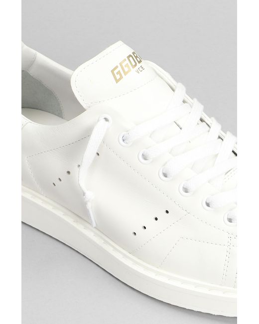 Golden Goose Deluxe Brand White Starter Sneakers In Leather for men